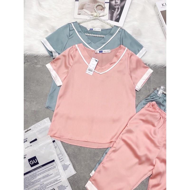 ️ SET BỘ LỤA CỔ VIỀN GẤU ĐÁP -Bộ lụa thì khỏi nói r, chất mát lịm, nắng như đổ lửa ntn