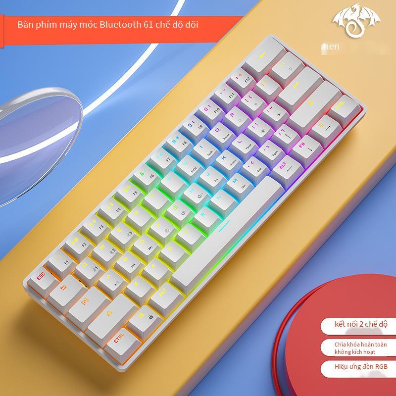 Đảm Bảo Chất Lượng Nứt K28 Bàn Phím Cơ Bluetooth Điện Thoại Di Động Máy Tính Bảng Dual-Chế Độ RGB Game 61 Phím Bàn Phím Cơ