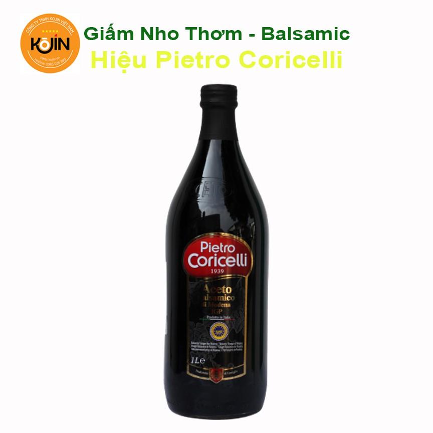 Dấm Balsamic Kojin Dấm Nho Thơm Cao Cấp Balsamic Vinegar Nhãn Hiệu Pietro Coricelli 1000ml Nhập Khẩu Ý Hàng Mới