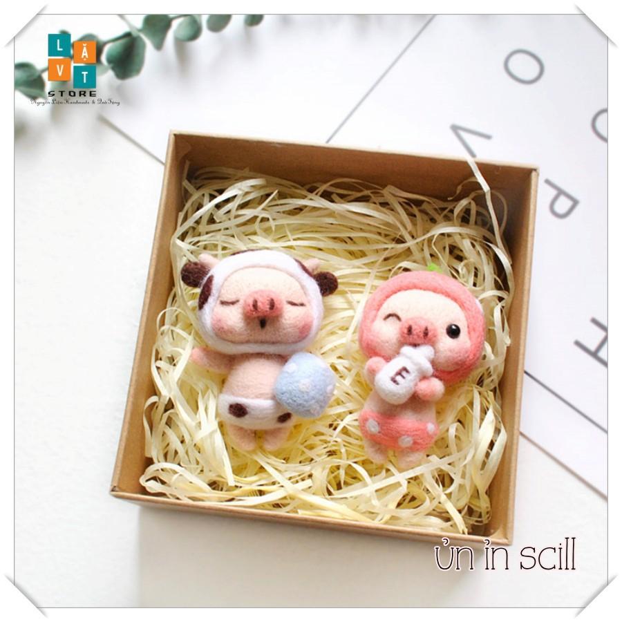 KIT LEN CHỌC ỦN ỈN SCILL - Needle Felting Pig - Handmade, Quà Tặng, DIYS