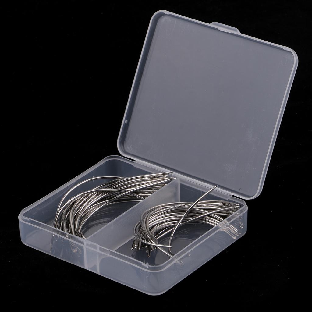 50X C Curved Needles Hand Sewing Upholstery Repair Quilting Knitting Needles