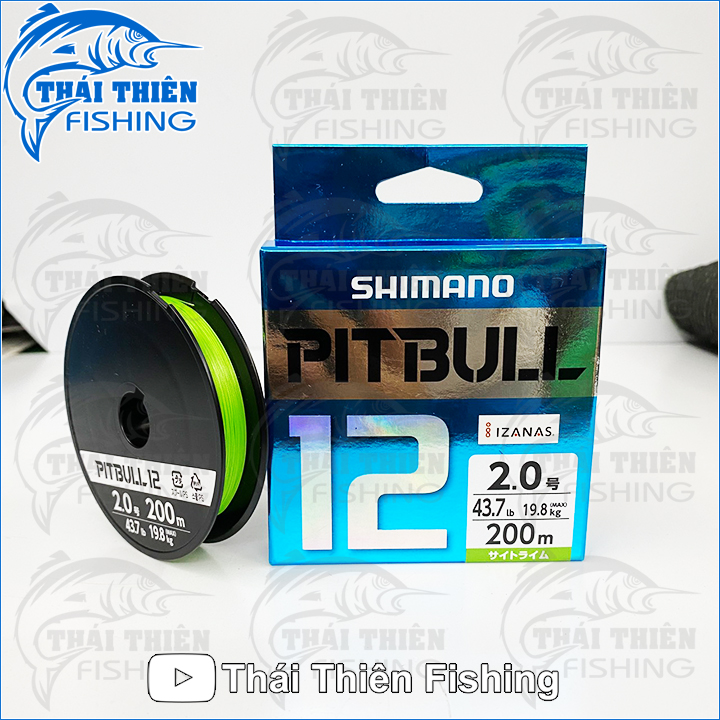 Dây Câu Lure PE Siêu Bền Shimanno Pitbull X12 Dùng Câu Lure, Ngâm, Tóm Lưỡi Câu Cuộn 200m Màu Xanh Made In Japan