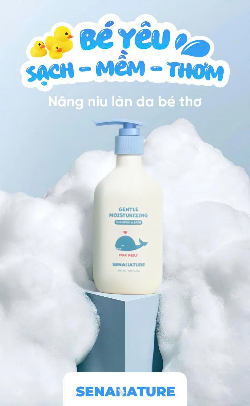 Sữa tắm gội trẻ em SENANATURE GENTLE MOISTURIZING SHAMPOO &amp; BATH 300ml