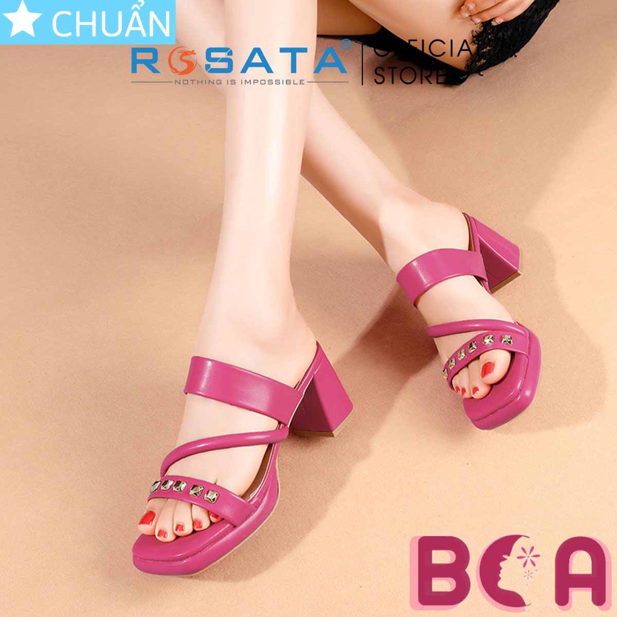 Sục nữ hở mũi cao cấp 6 phân RO659 ROSATA tại BCASHOP thiết kế năng động kết hợp chất liệu êm ái giúp mang thoải mái, tự tin