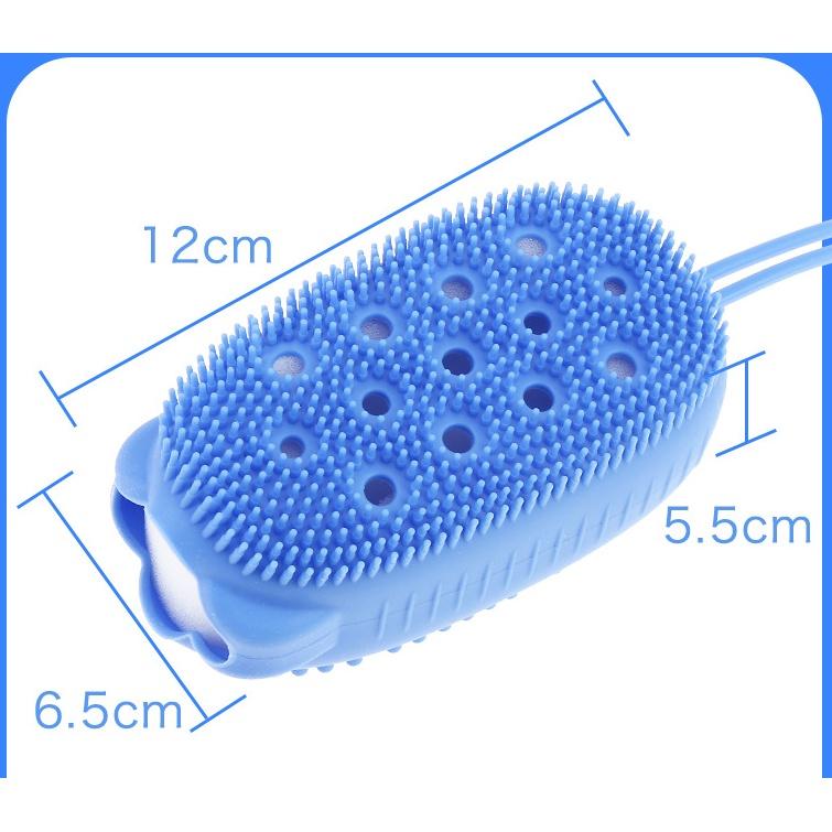 Bông tắm bọt biển silicon tạo bọt kỳ ghét cọ chà lưng tẩy tế bào da chết miếng mút 2 mặt lông siêu mềm