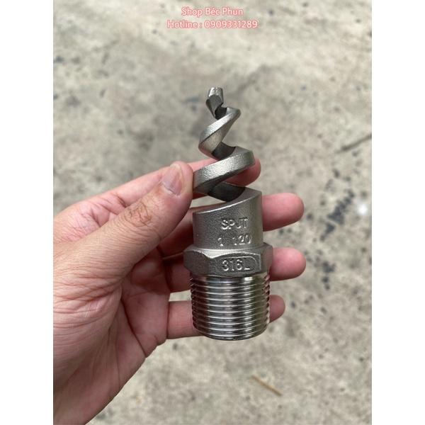 Béc phun xoắn ốc bằng đồng, inox 316 phi 21 27 34