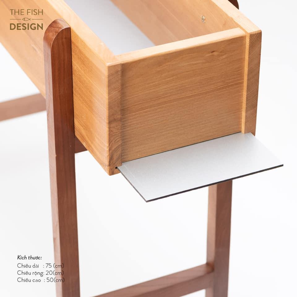 Hộp Kệ Gỗ Dài Trồng Cây XL | The Fish Design | Gỗ Sồi | Kích Thước D75 x R20 x C55