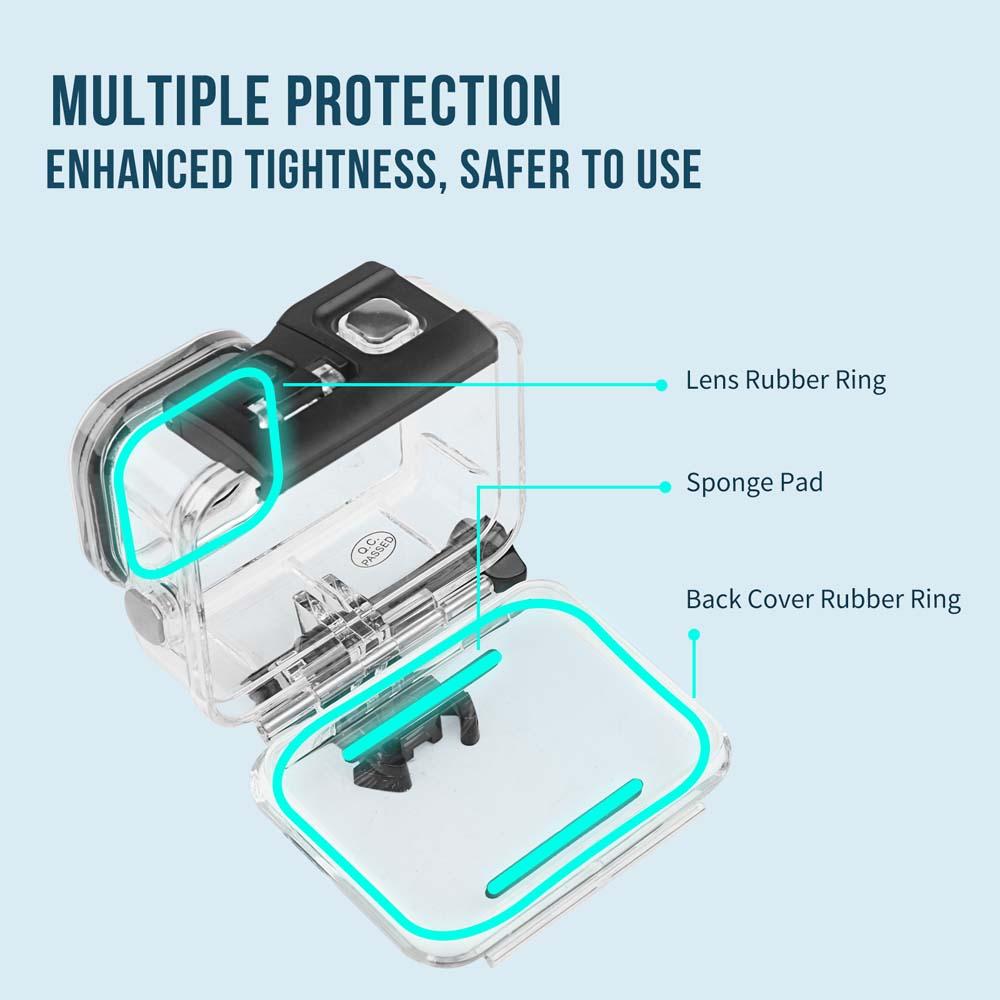 Vỏ Chống Nước 60M Cho GoPro Hero 11 10 9 Màu Đen Bảo Vệ Lặn Dưới Nước Vỏ Vỏ Vỏ Màu Đỏ Tím Lọc màu Go Pro