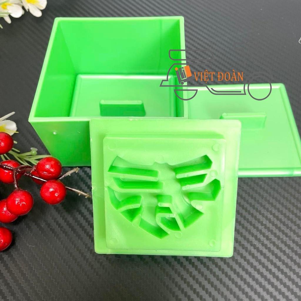 Khuôn Nhấn Xôi Hình VUÔNG 9cm hoạ tiết Hoa Hồng, Sen, Phước, Lộc, Thọ, Hỷ - 3D SIÊU SẮC NÉT . Bí quyết làm bánh SIÊU ĐẸP