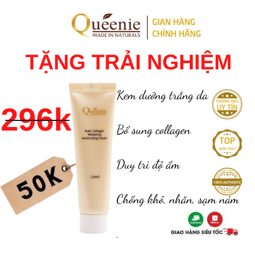 Kem dưỡng Queenie trải nghiệm xóa mờ sạm nám dưỡng da trắng hồng rạng rỡ 20ml - Mỹ Phẩm Hàn Quốc