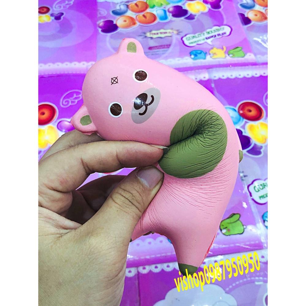 Squishy Lớn JUMBO Hình thú mệt nằm bẹp dí gấu hồng Đồ Chơi Xốp Giảm Stress Hình mềm mịn dễ Thương đàn hồi Cho Bé