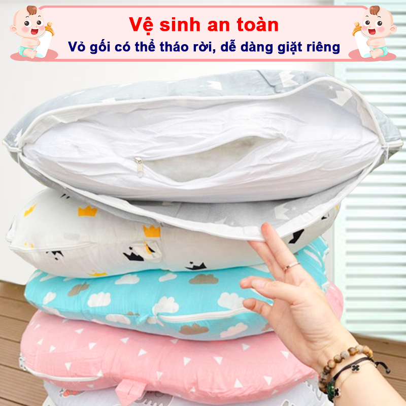 Gối chống trào ngược cho bé 0-2 tuổi chất cotton cao cấp size đại Baby-S – SSS011