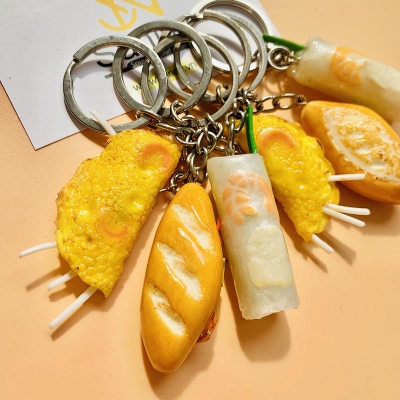 Móc khóa bánh mì Việt Nam Keychain Handmade 100% chất liệu bằng đất sét