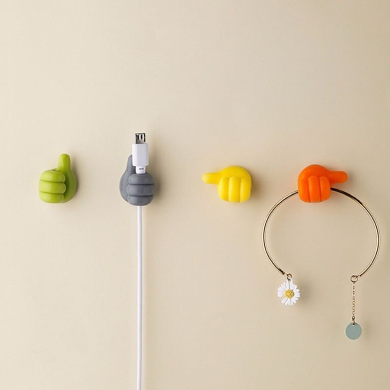 Set 10 Dụng Cụ Dán Tường Hình Bàn Tay Giúp Cố Định Dây Sạc, Vật Dụng Đa Năng Tiện Lợi