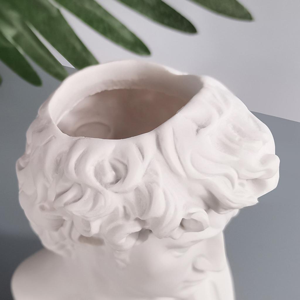 2X David Head Plant Pot Flower Vase Decorative Bust Statue Planter 6CM