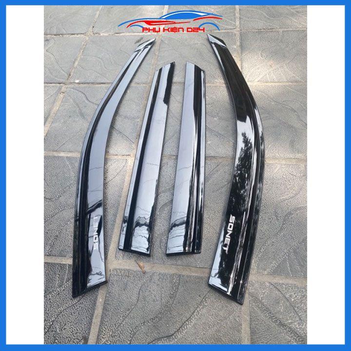 Vè che mưa cho xe ô tô Sonet 2021-2022-2023 vè đen/ chỉ inox bảo vệ trang trí xe