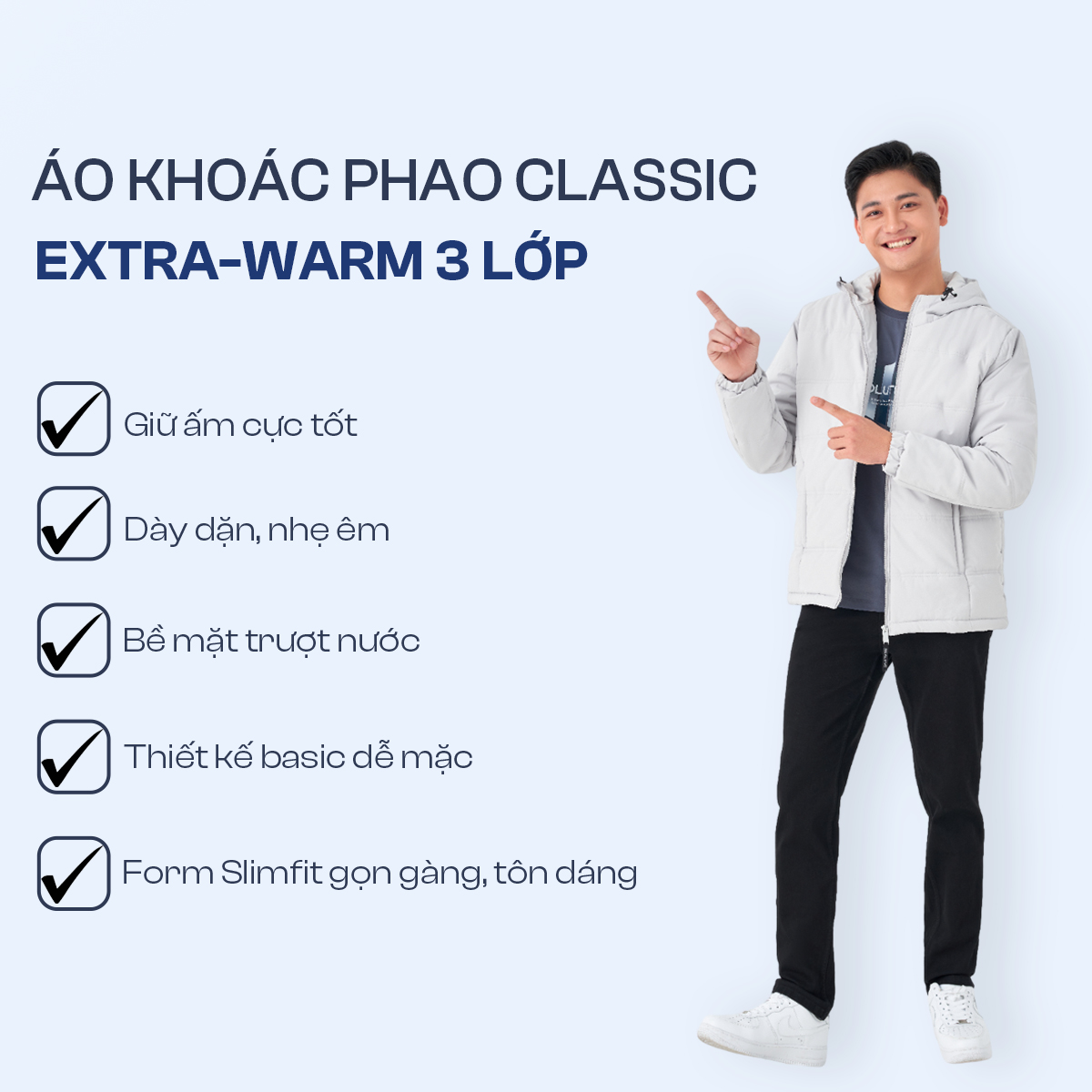 Áo Khoác Phao Nam 5S FASHION, Chần Bông Siêu Ấm, Dày Dặn, Cản Gió, Trượt Nước (APH24062)