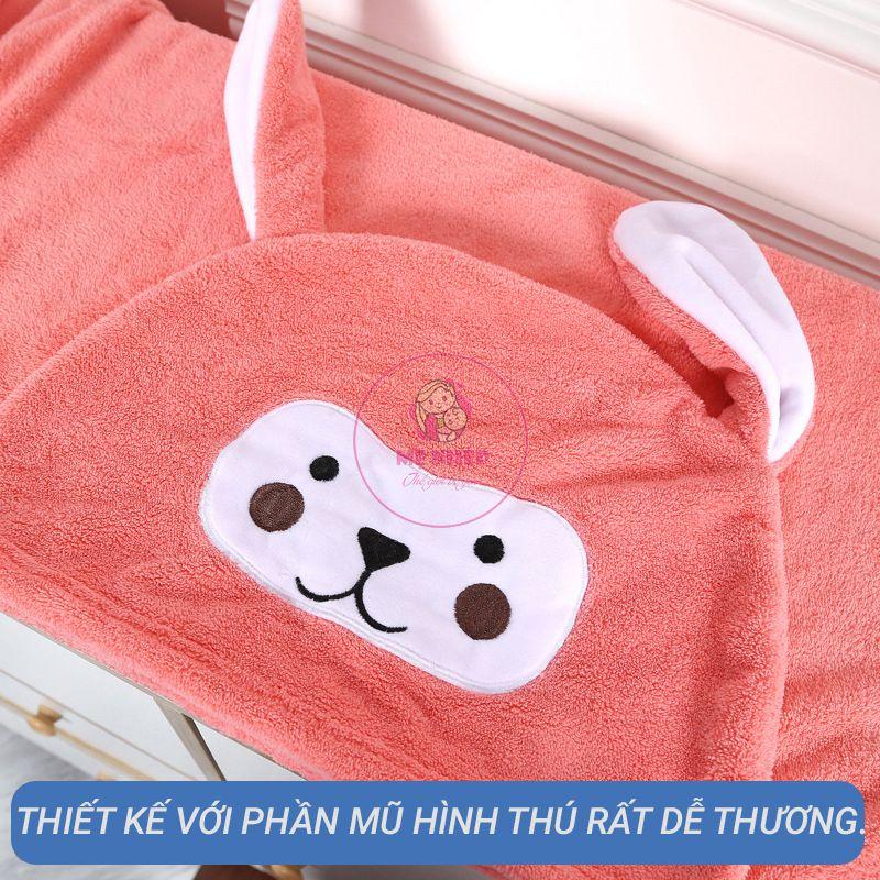 Khăn choàng tắm cho bé sơ sinh - Áo choàng tắm cho bé sơ sinh cao cấp, mềm mại, êm và mịn (khăn tắm cho bé sơ sinh)