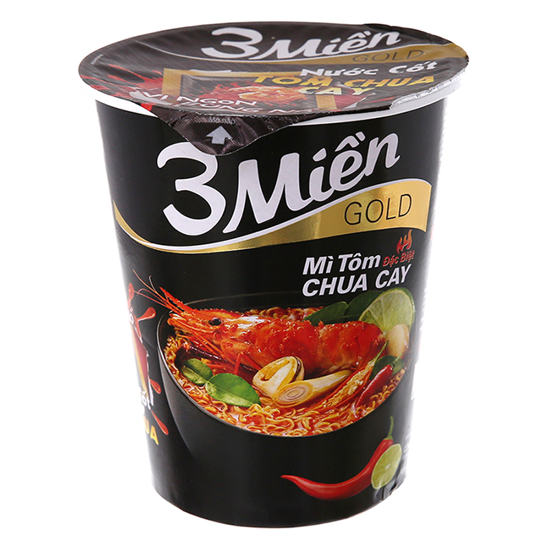 Thùng 24 Ly Mì Ly Tôm Chua Cay Đặt Biệt Reeva 3 Miền Gold 65G