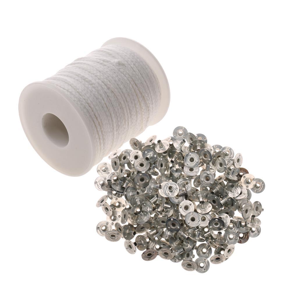 200 Foot Spool Candle Wicks + 2cm   Sustainers Tabs for Candle Making DIY