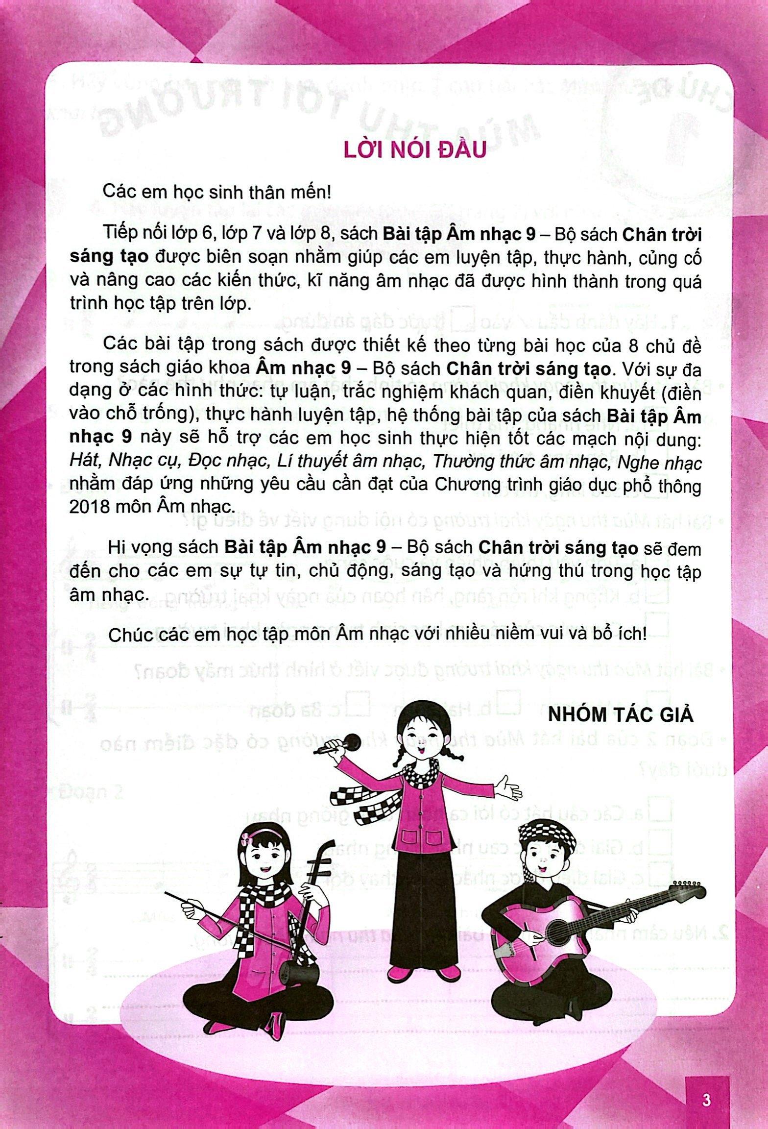 Bài Tập Âm Nhạc 9 (Chân Trời) (Chuẩn)