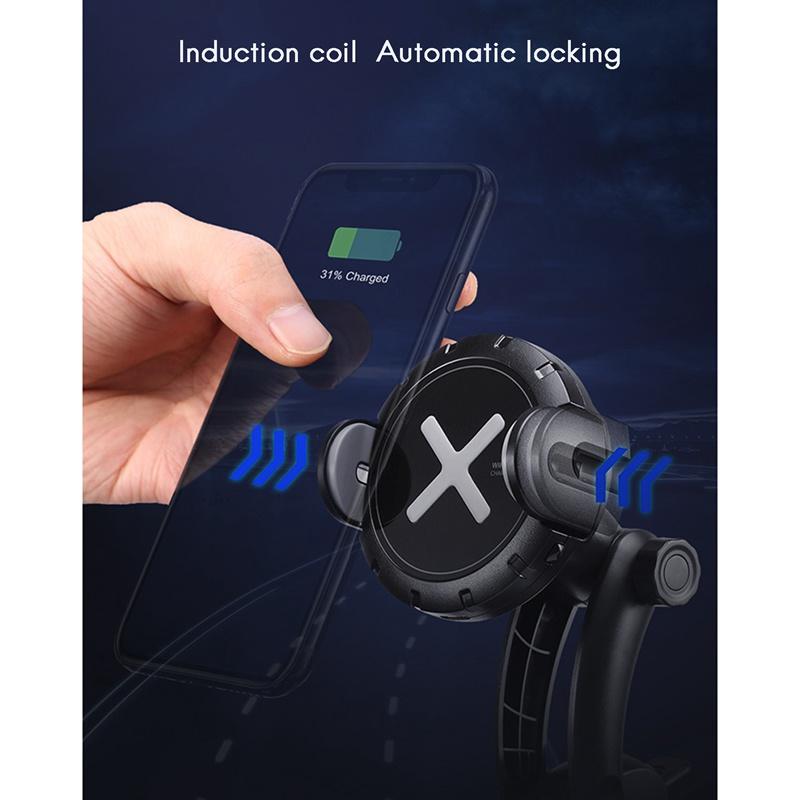 15W Qi Car Wireless Charger Dual e Intelligent Infrared Fast Wireless Charging Car Mount for Air Car Phone Holder