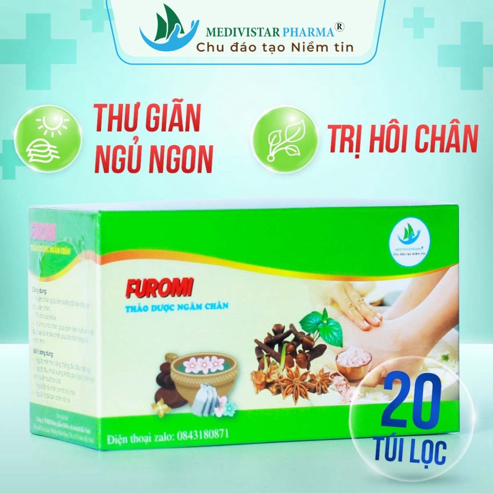 Thảo Dược Ngâm Chân FUROMI Dành Cho Người Đau Khớp, Mất Ngủ Giúp Hết Tê Buồn Tay Chân, Giải Tỏa Căng Thẳng Hộp 20 Túi Lọc