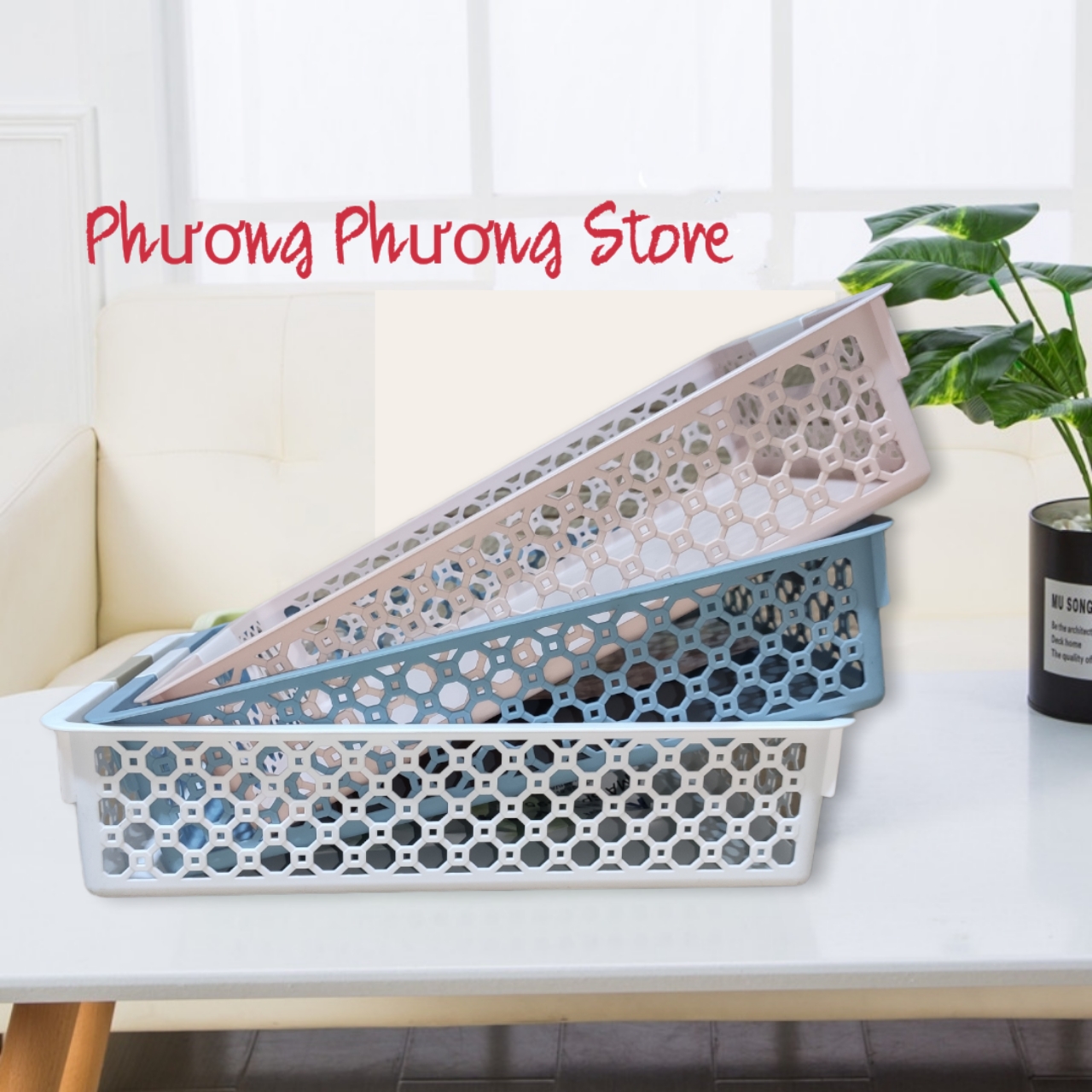 RỔ CHỮ NHẬT ĐỰNG GIẤY A4 KT CM
