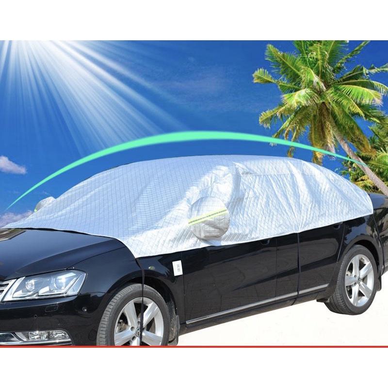 Bạt che nửa xe ô tô 3 lớp cho xe 4 chỗ - 5 chỗ và 7 chỗ, áo chùm xe hơi