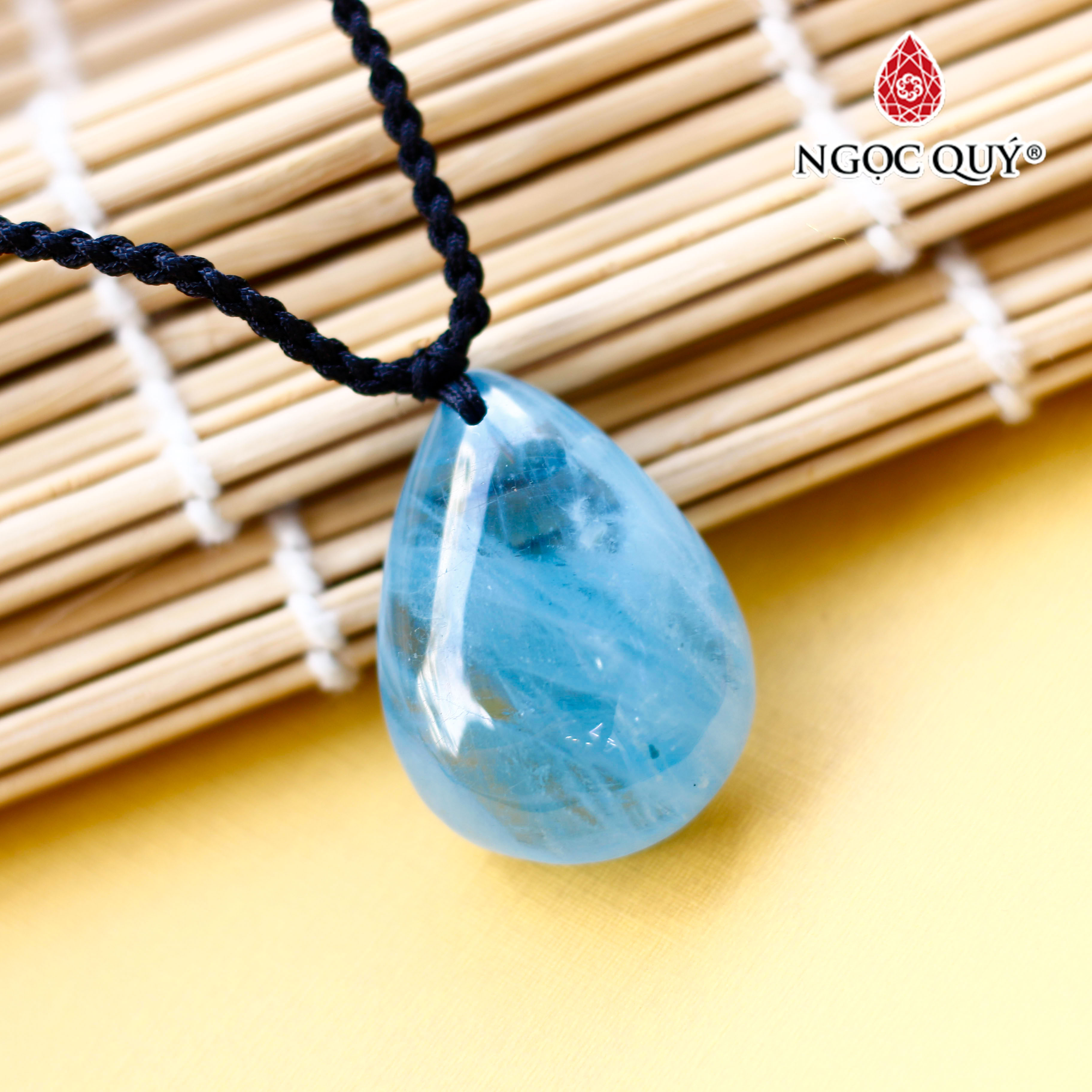 Mặt dây chuyền giọt nước Aquamarine hải lam ngọc - Ngọc Quý Gemstones