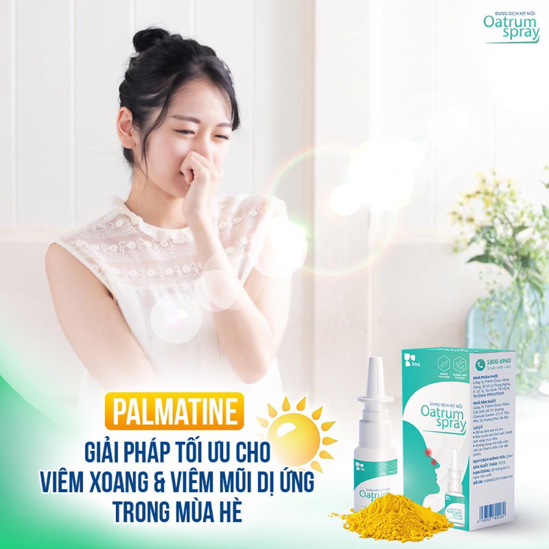 Dung Dịch Xịt Mũi Oatrum Spray Ngăn Ngừa Viem Mũi, Viem Xoang Làm Sạch Giúp Thông Thoáng Dễ Thở - dung tích 20ml