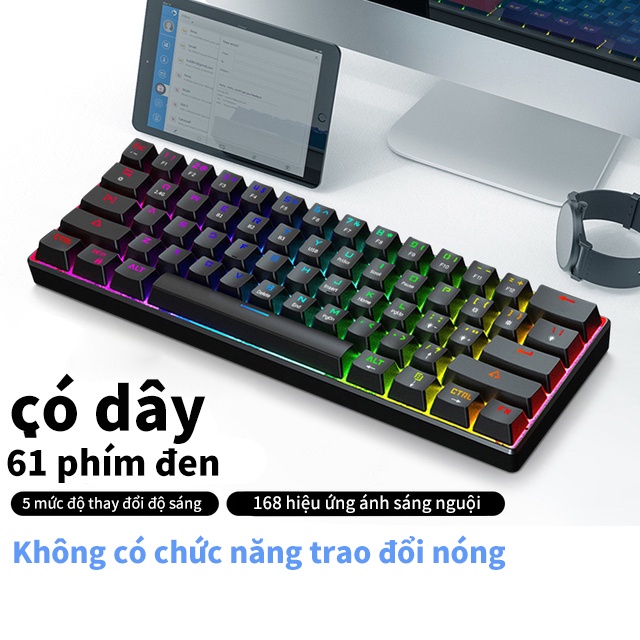 [HÀNG CHÍNH HÃNG GOOJODOQ] Bàn phím Không Dây Bluetooth 61 Phím RGB 3 Chế Độ Hotswap Bàn phím cơ