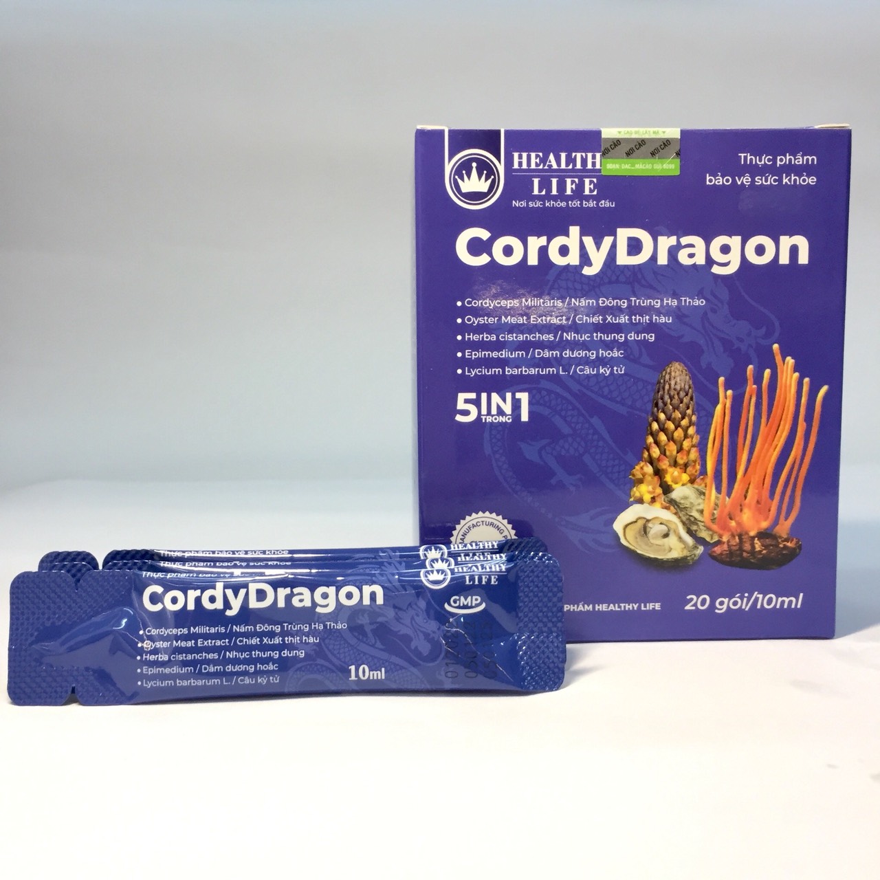 Đông trùng hạ thảo - Sinh Lý Nam CordyDragon chính hãng Healthy Life, Hộp 20 gói x 10ml