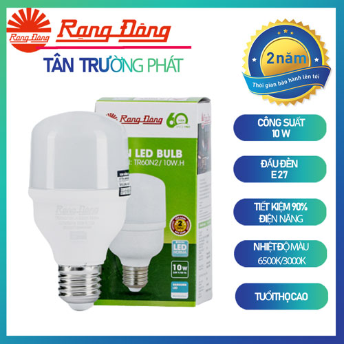 Bóng đèn LED BULB Trụ 10W Rạng Đông Model: TR60N2/10W.H