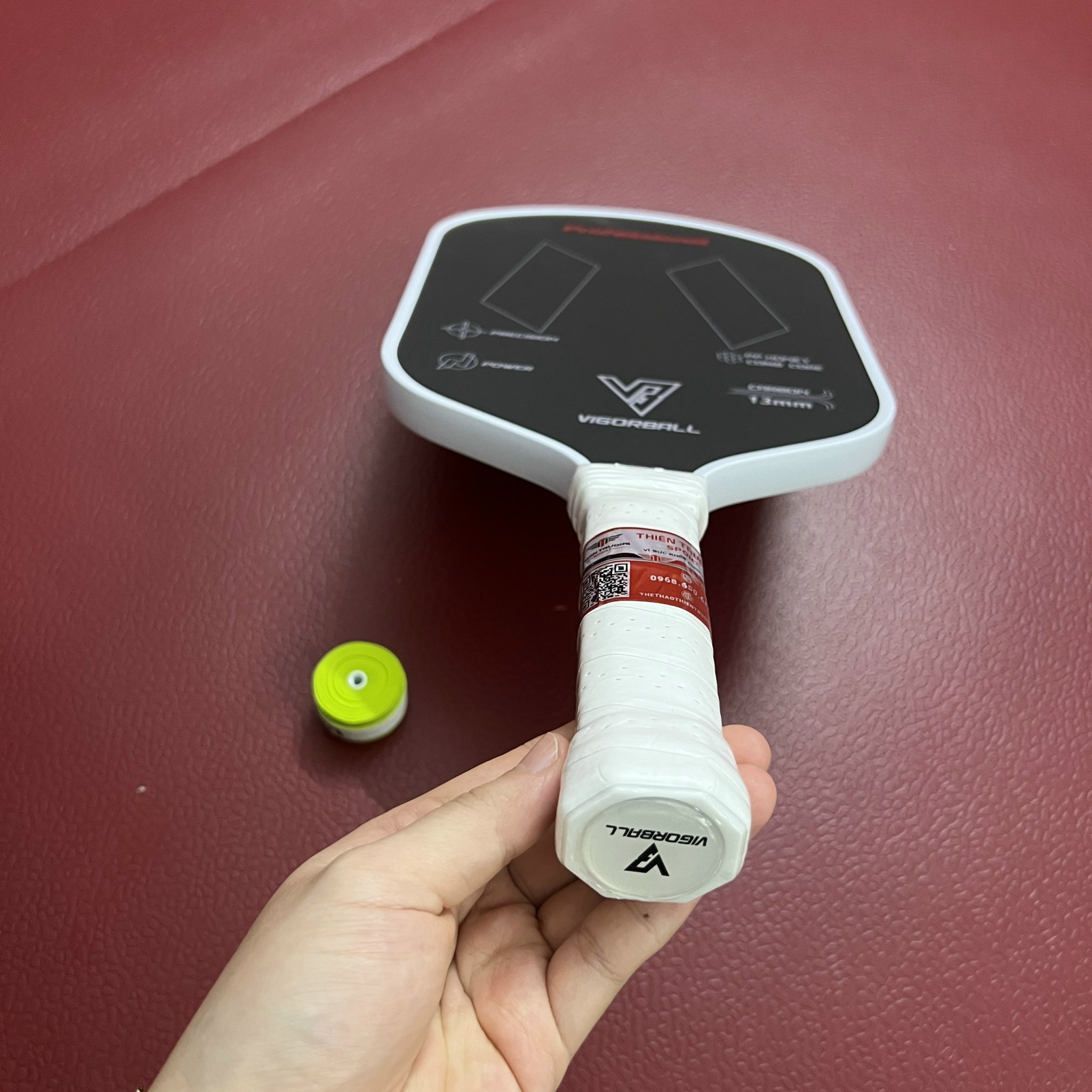 Vợt Pickleball 3K Carbon dày 13,5mm bề mặt carbon nhám bám bóng đạt tiêu chuẩn USAPA
