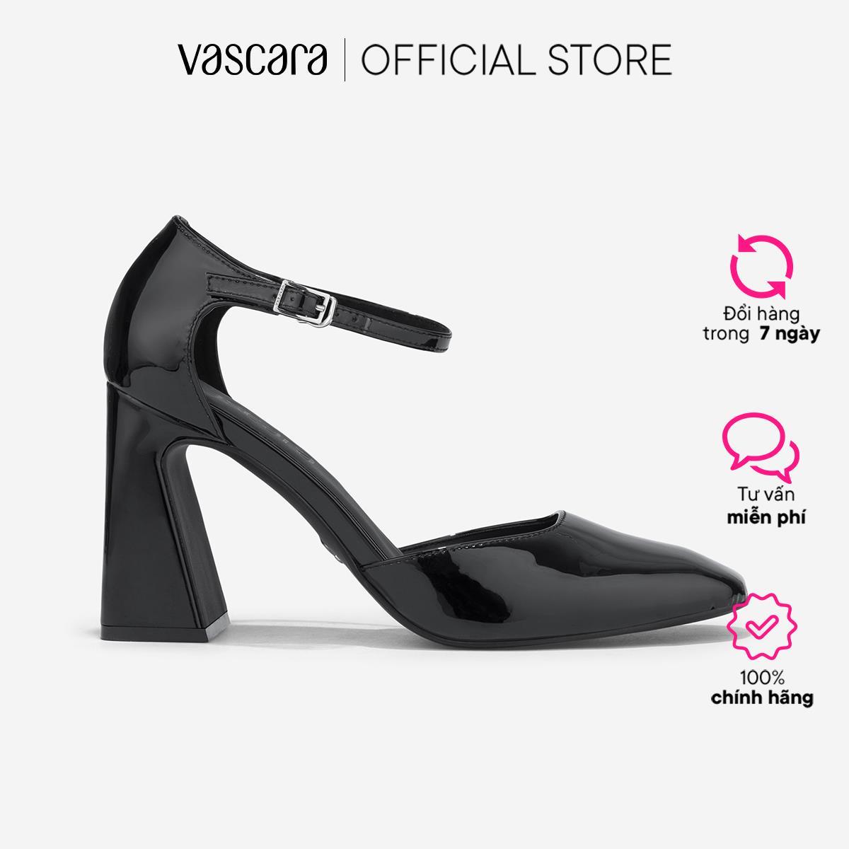 Vascara Giày Bít Mũi Tròn Block Heel - BMN 0687
