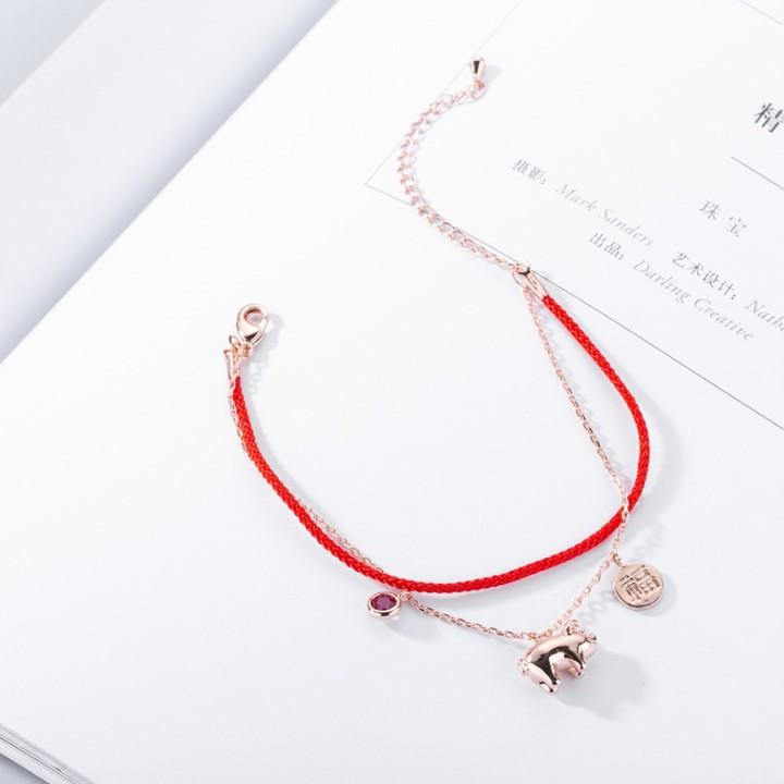 Lắc tay chỉ đỏ heo xinh BHLT107
