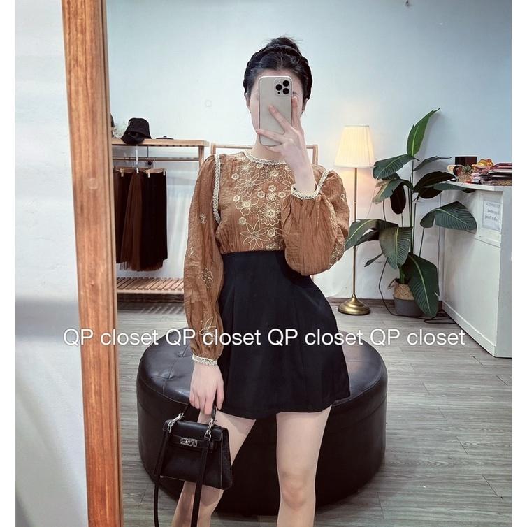 Áo sơmi thêu hoa QP
