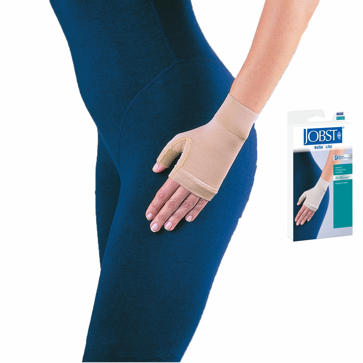 Vớ găng tay hỗ trợ điều trị phù bạch huyết JOBST Bella Lite chuẩn áp lực 20-30mmHg, màu da