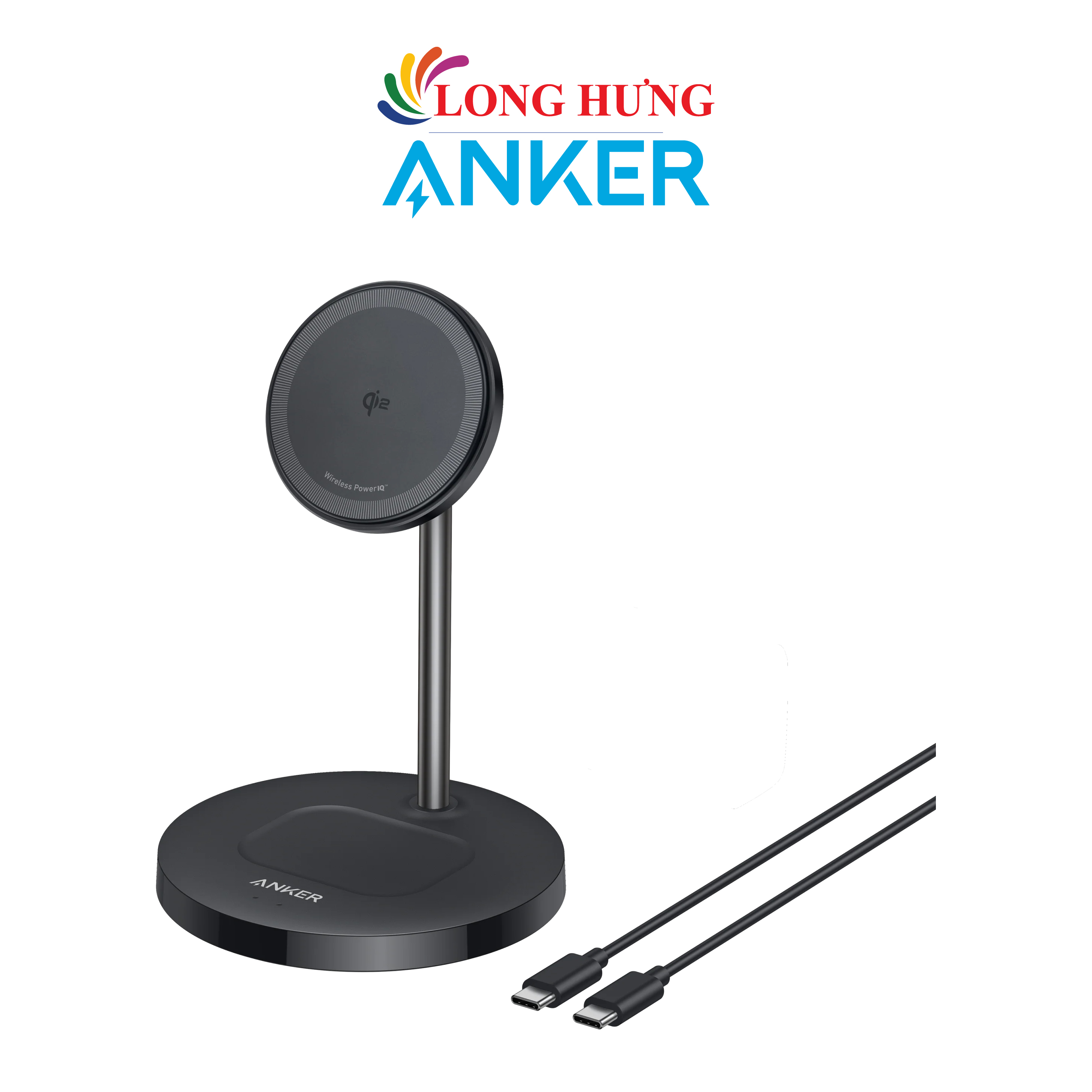Đế sạc Anker MagGo Wireless 2 in 1 USB-C 15W A2544 - Hàng chính hãng