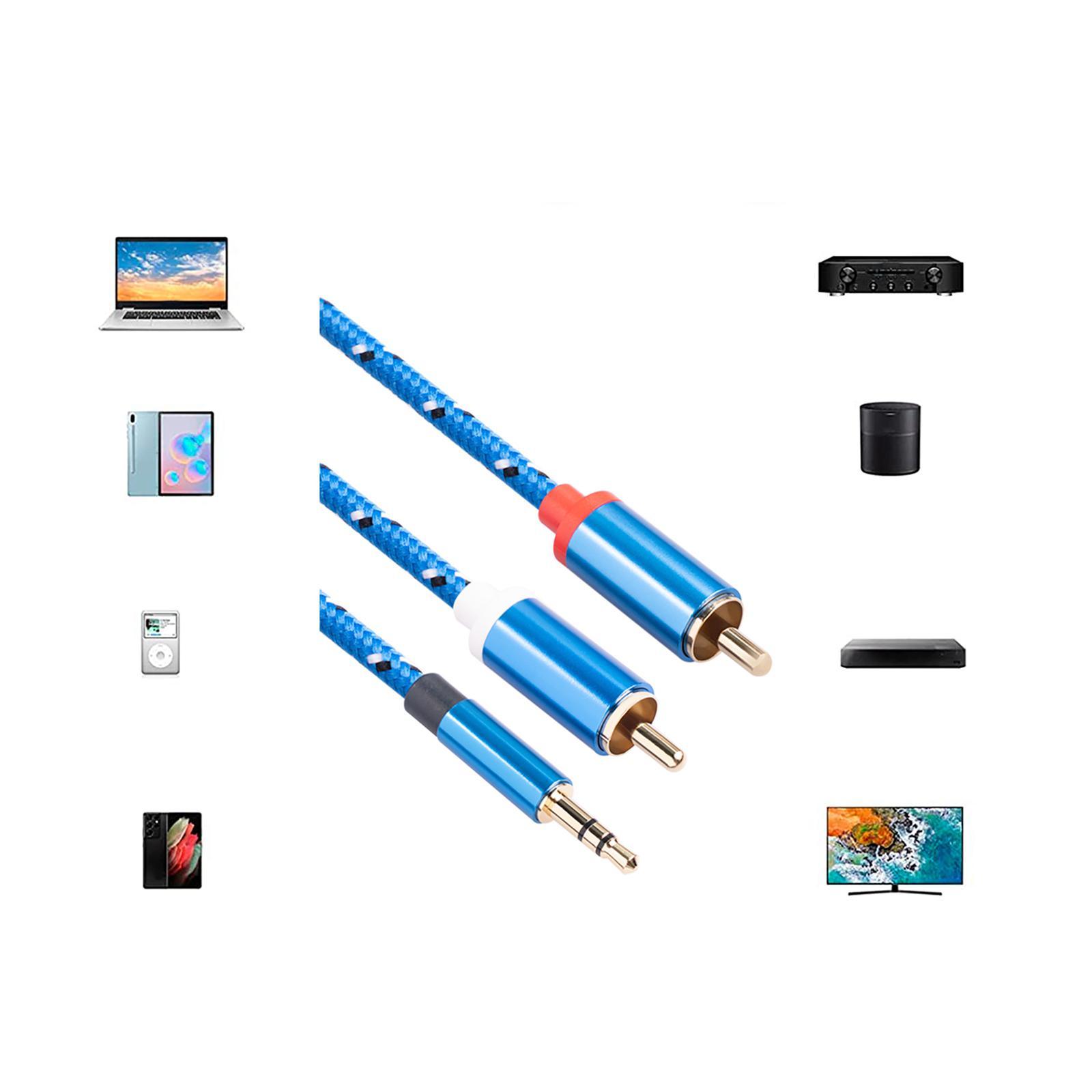 AUX Cable 3.5mm Male Microphone Player Car Audio Transmission 2RCA Audio Cable for Notebook