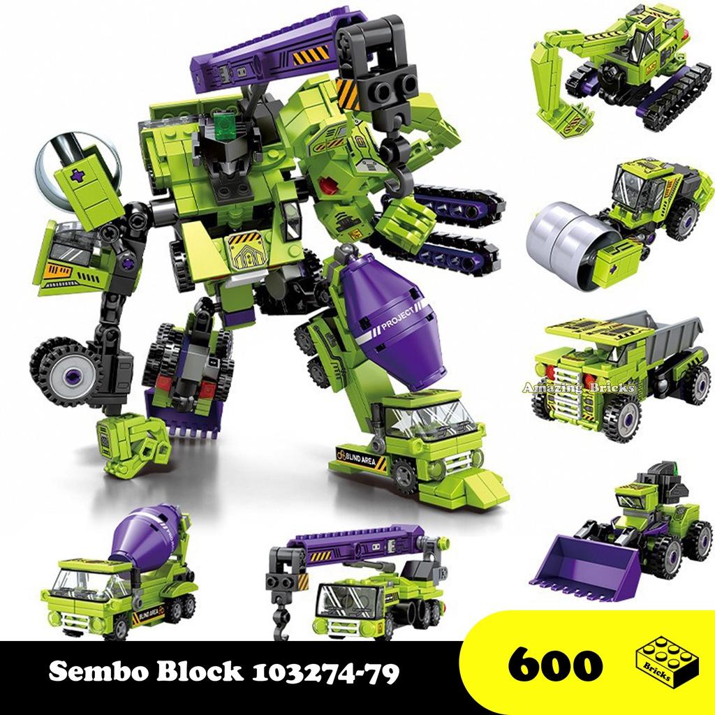 Đồ chơi lắp ráp Robot Máy xây dựng, Sembo Block 103274-79 Structure Machine, Xếp hình thông minh