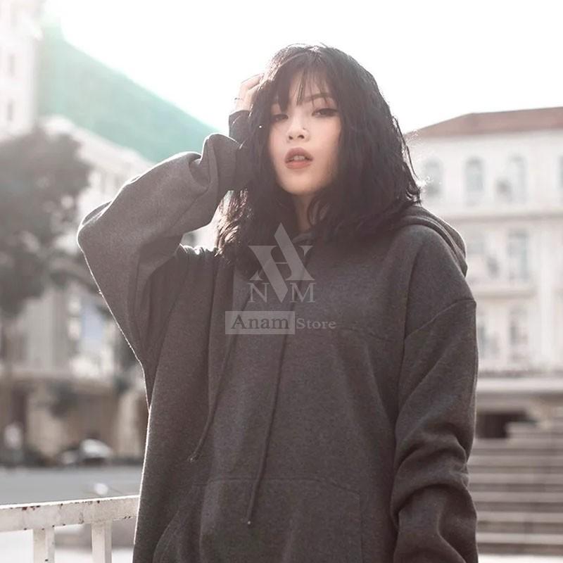 Áo Hoodie Nam Nữ, Trơn, Vải Nỉ Ngoại, Anam Store