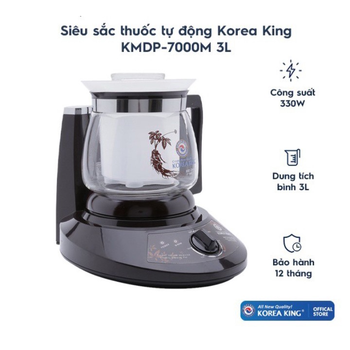 Siêu Sắc Thuốc Korea King KMDP-7000M (3L) (Mã Mới KMP-7000G)- Hàng Chính Hãng