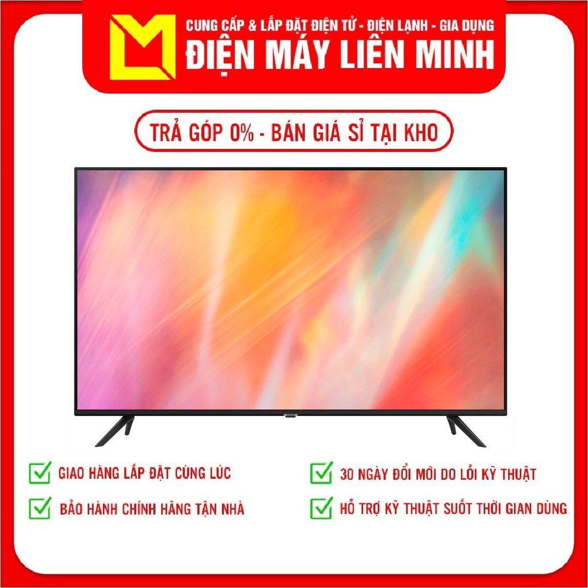 Smart Tivi Samsung Crystal UHD 4K 43 inch UA43AU7002KXXV - Hàng chính hãng