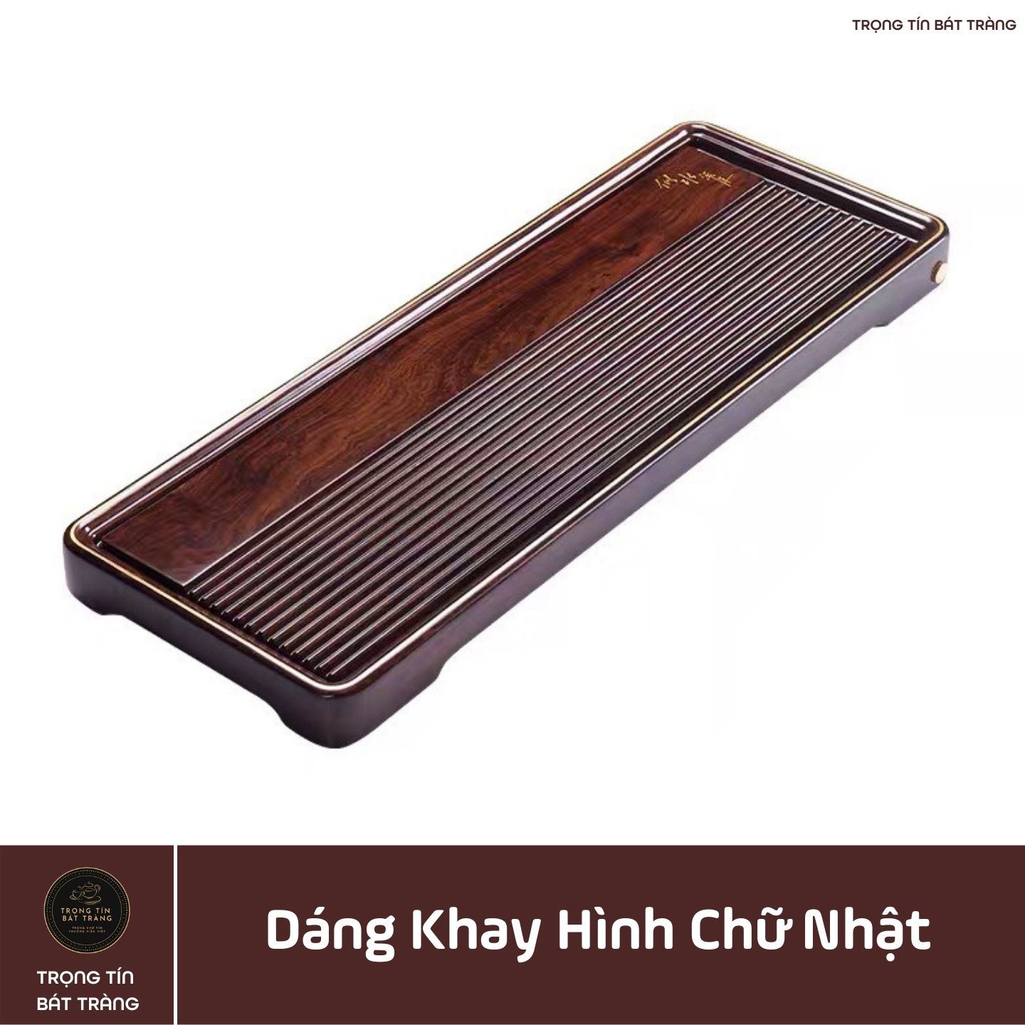 KT 42 Khay Trà Tre Cao Cấp  Chữ Nhật Nhỏ