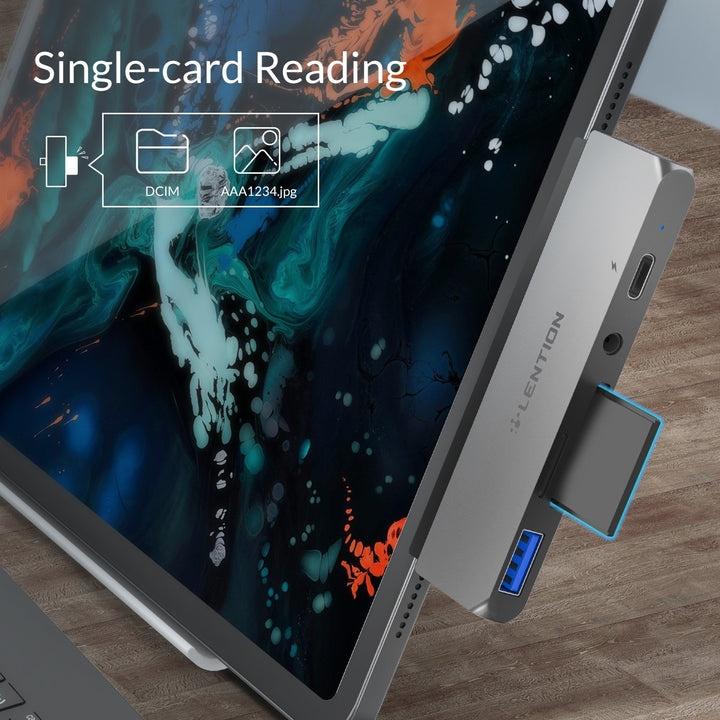 Hub USB C 6 trong 1 LENTION CS17 Cho iPad Pro với HDMI, Type A 3.0, SD/TF, PD, Aux - Hàng chính hãng