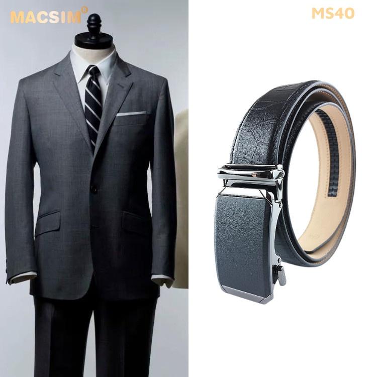Thắt lưng nam da thật cao cấp nhãn hiệu Macsim MS40