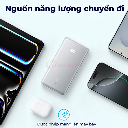 Sạc dự phòng Anker Zolo Power Bank Built-In 90° Cable 1USB 1Type-C 22.5W 10000mAh A110D - Hàng chính hãng