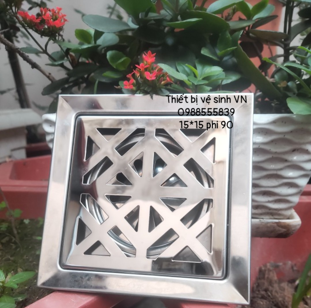 Ga thoát sàn 15*15 phi 90 GVKM15